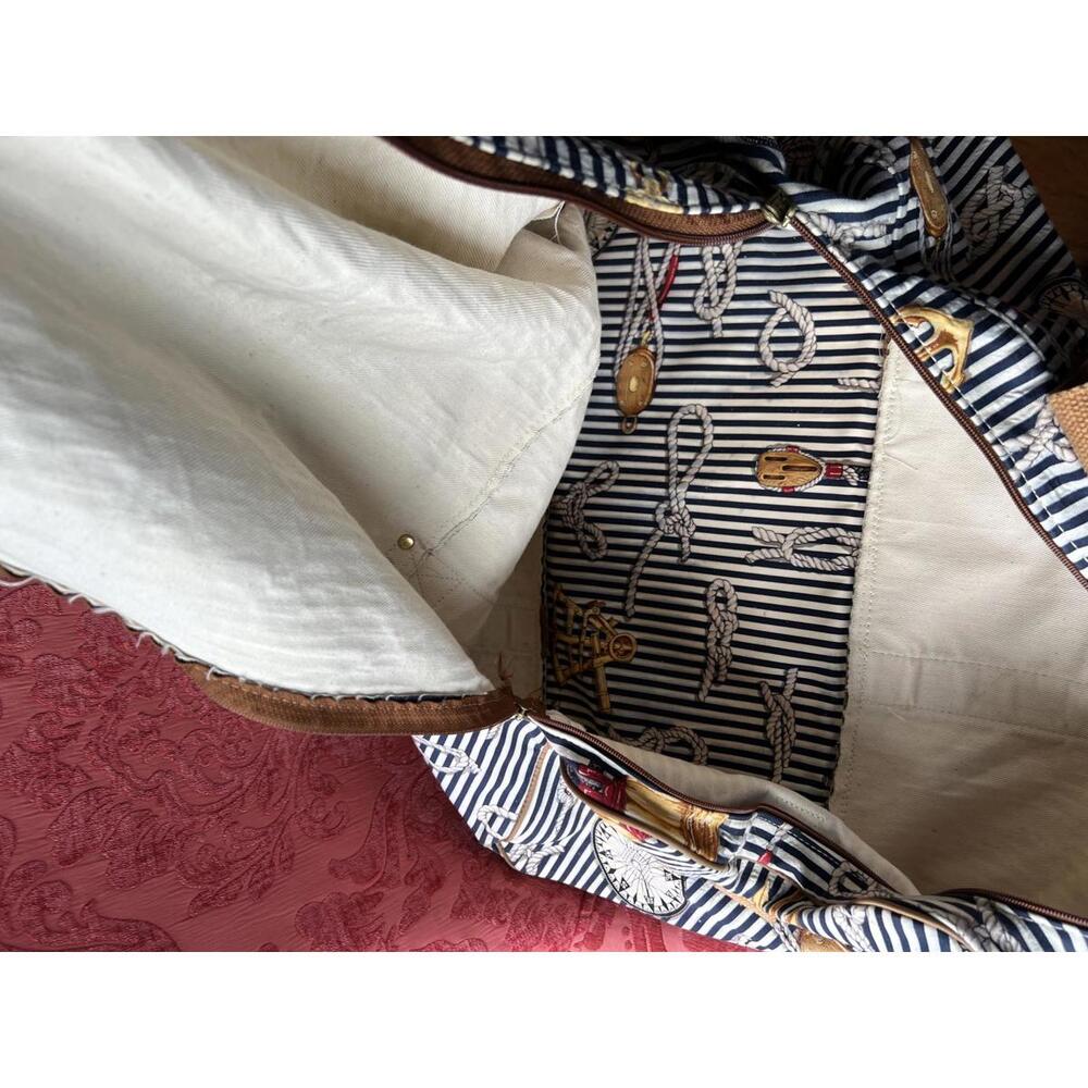 Nautical Patterned Canvas Weekender /Duffle Bag W… - image 5